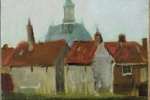 Ван Гог «Вид на старые дома с новой церковью в Гааге» (1884)