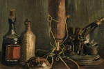Ван Гог «Натюрморт с бутылками и морской раковиной каури» (1884)